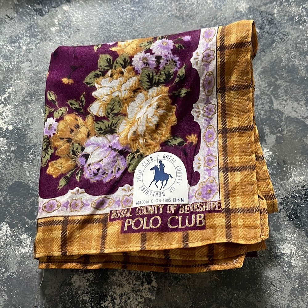Royal County of Berkshire POLO CLUB floral Handkerchief